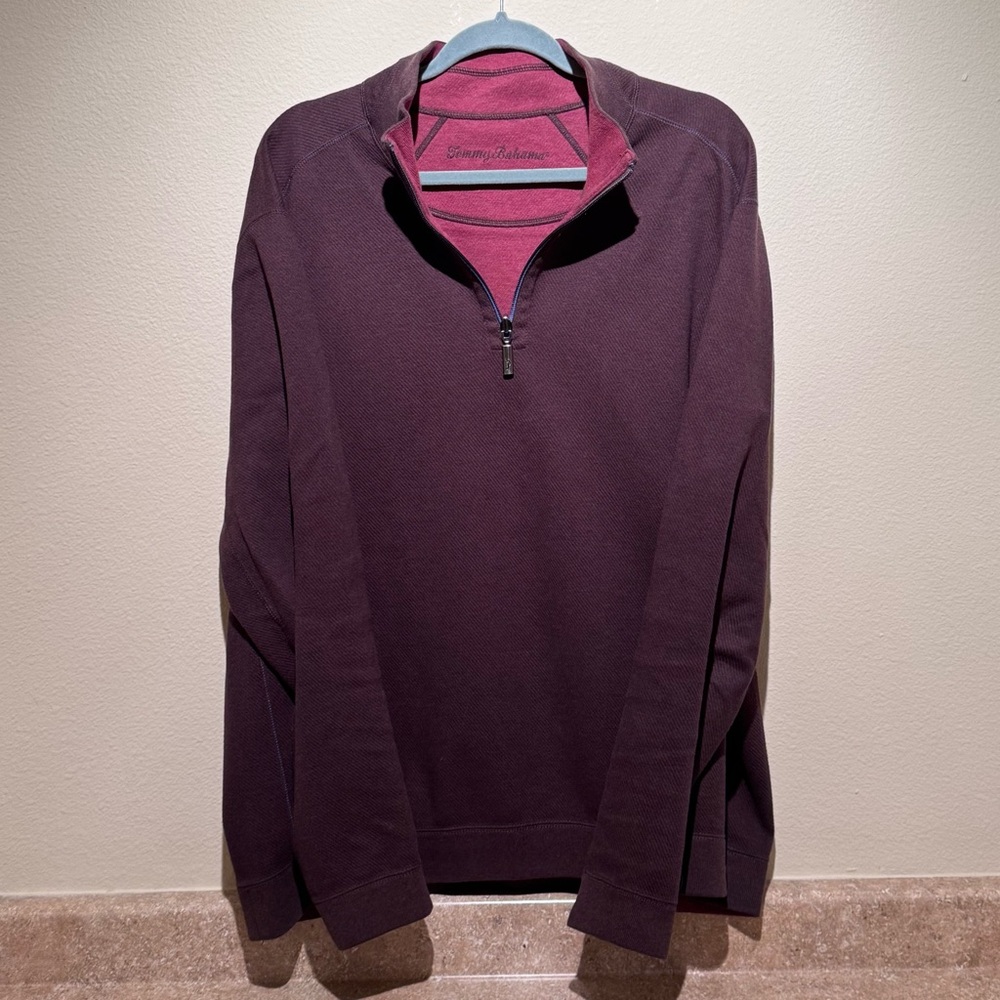 Tommy Bahama Flip-view/Reversible Men’s 1/4 Zip Jacket - Size XL